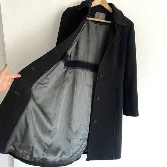 J. Crew Black Classic Lady Day Coat In Italian Double-cloth Wool With Th - Picture 5 of 16